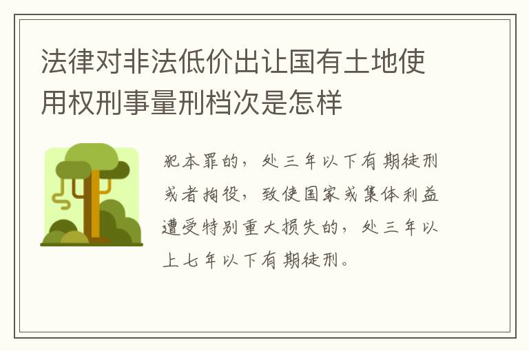 法律对非法低价出让国有土地使用权刑事量刑档次是怎样