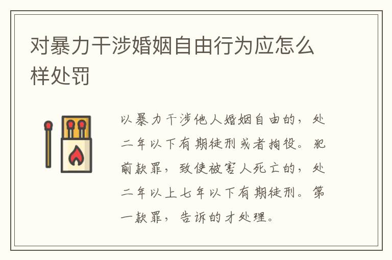 对暴力干涉婚姻自由行为应怎么样处罚