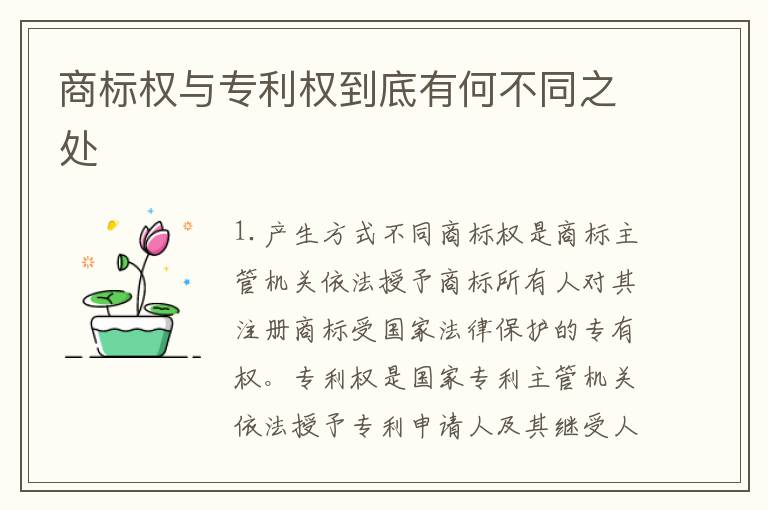 商标权与专利权到底有何不同之处