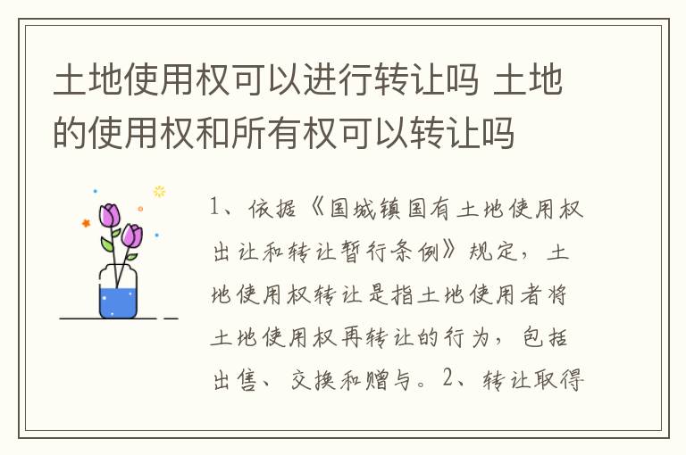 土地使用权可以进行转让吗 土地的使用权和所有权可以转让吗