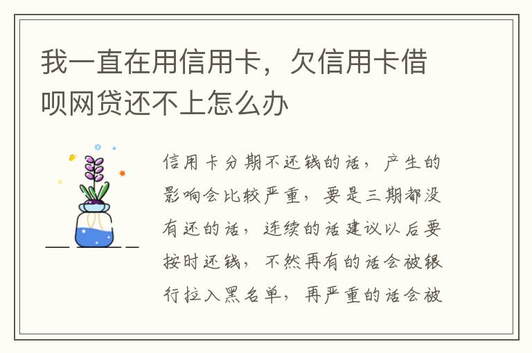 我一直在用信用卡，欠信用卡借呗网贷还不上怎么办