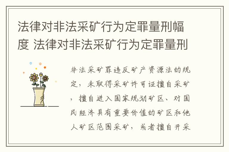 法律对非法采矿行为定罪量刑幅度 法律对非法采矿行为定罪量刑幅度是多少