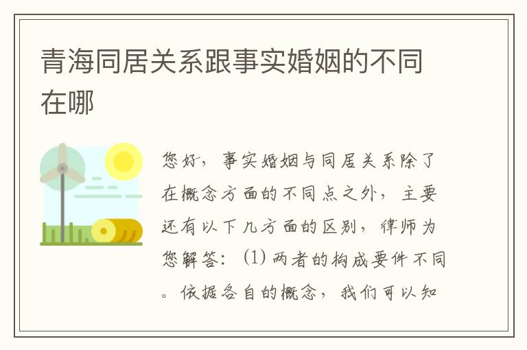 青海同居关系跟事实婚姻的不同在哪