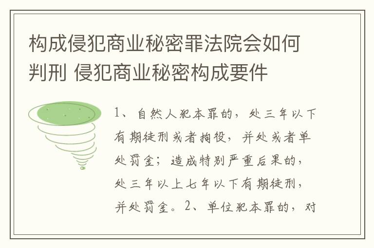 构成侵犯商业秘密罪法院会如何判刑 侵犯商业秘密构成要件