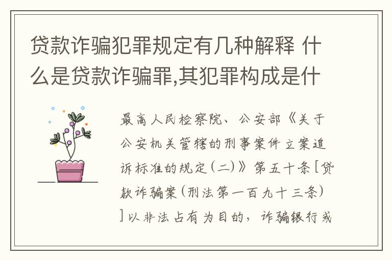 贷款诈骗犯罪规定有几种解释 什么是贷款诈骗罪,其犯罪构成是什么