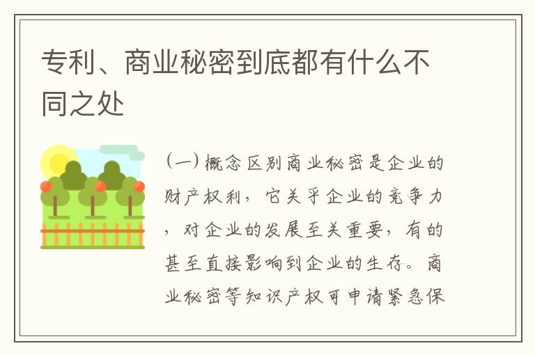 专利、商业秘密到底都有什么不同之处