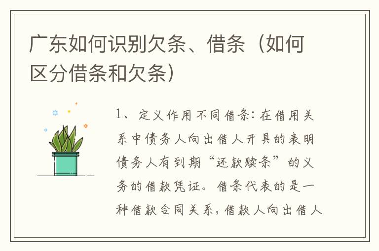 广东如何识别欠条、借条（如何区分借条和欠条）