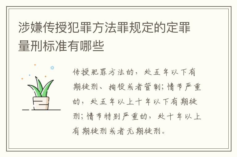 涉嫌传授犯罪方法罪规定的定罪量刑标准有哪些