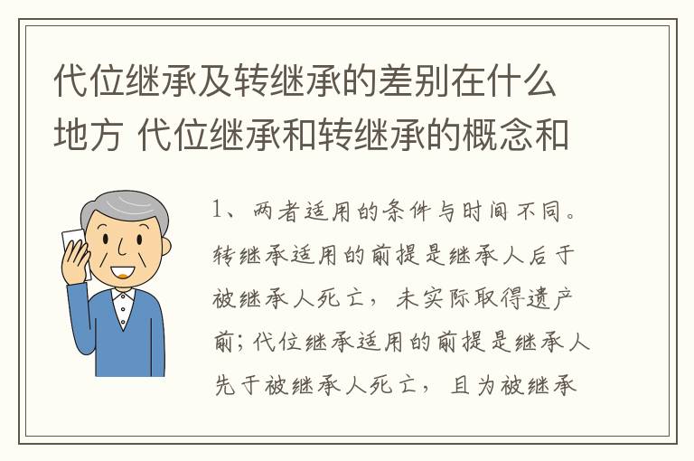 代位继承及转继承的差别在什么地方 代位继承和转继承的概念和适用范围