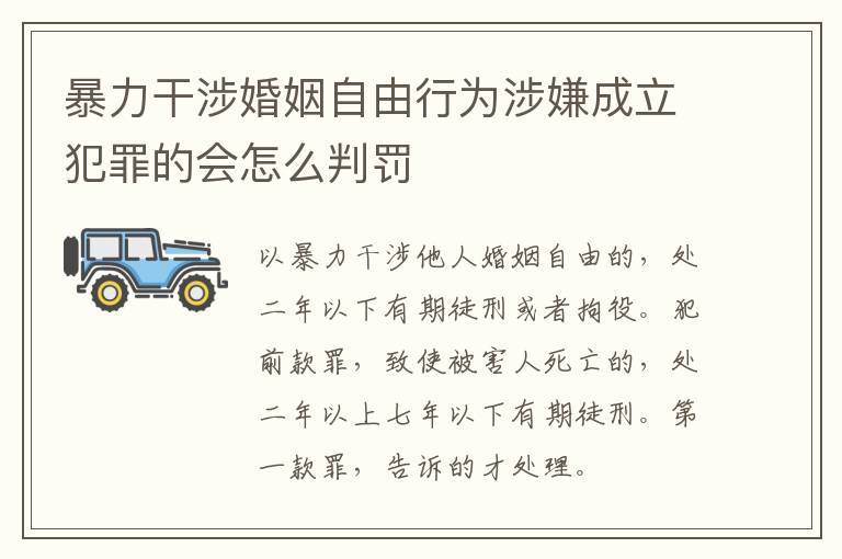 暴力干涉婚姻自由行为涉嫌成立犯罪的会怎么判罚