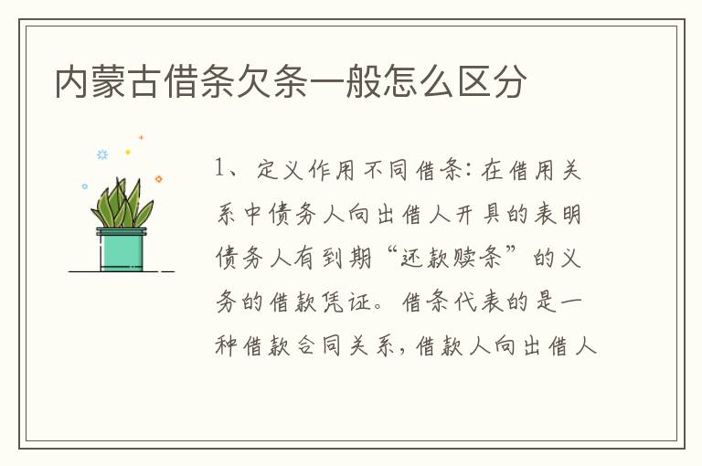 内蒙古借条欠条一般怎么区分