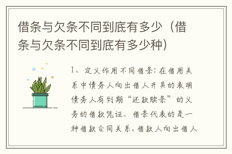 借条与欠条不同到底有多少（借条与欠条不同到底有多少种）