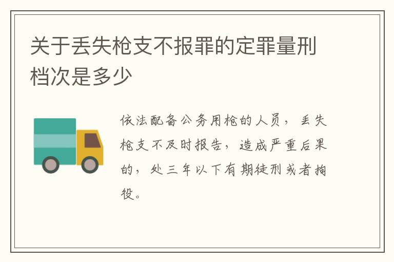 关于丢失枪支不报罪的定罪量刑档次是多少