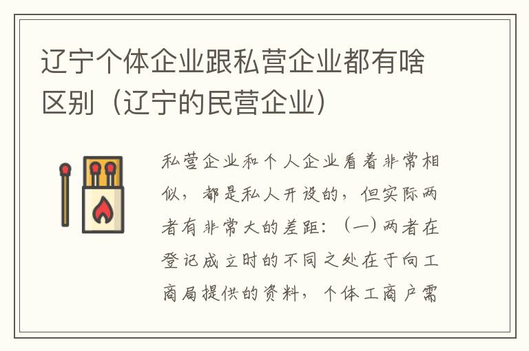 辽宁个体企业跟私营企业都有啥区别（辽宁的民营企业）