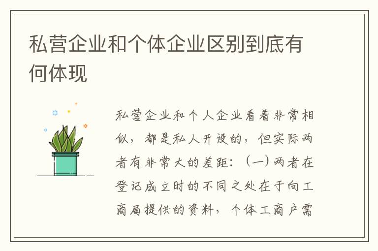 私营企业和个体企业区别到底有何体现