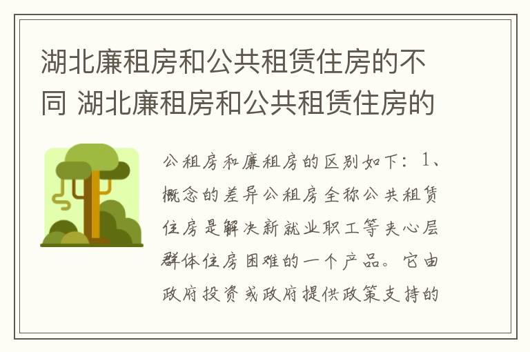 湖北廉租房和公共租赁住房的不同 湖北廉租房和公共租赁住房的不同标准