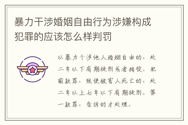 暴力干涉婚姻自由行为涉嫌构成犯罪的应该怎么样判罚
