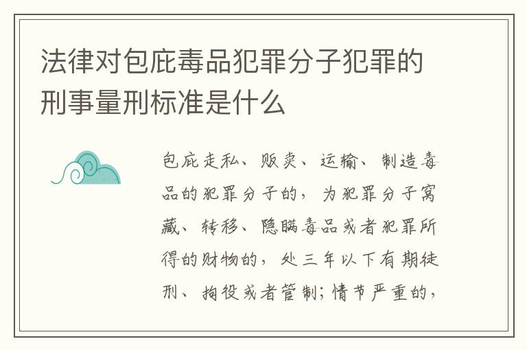 法律对包庇毒品犯罪分子犯罪的刑事量刑标准是什么