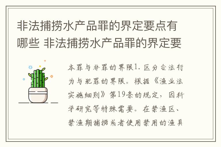 非法捕捞水产品罪的界定要点有哪些 非法捕捞水产品罪的界定要点有哪些内容