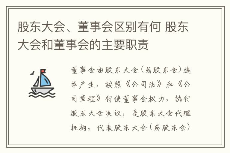 股东大会、董事会区别有何 股东大会和董事会的主要职责