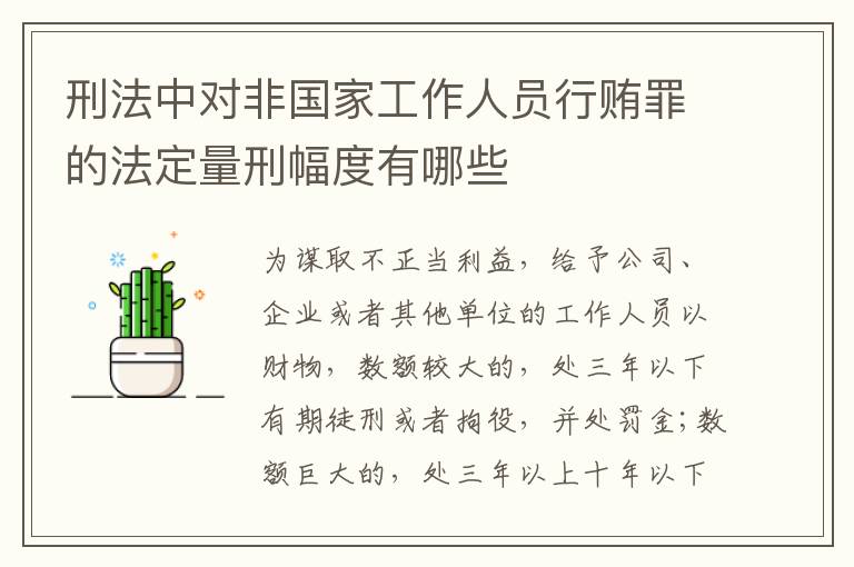 刑法中对非国家工作人员行贿罪的法定量刑幅度有哪些