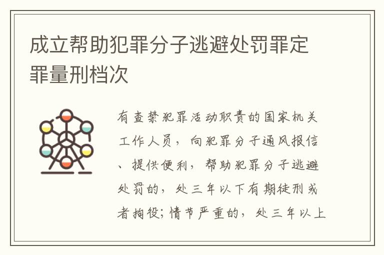 成立帮助犯罪分子逃避处罚罪定罪量刑档次
