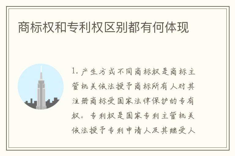 商标权和专利权区别都有何体现