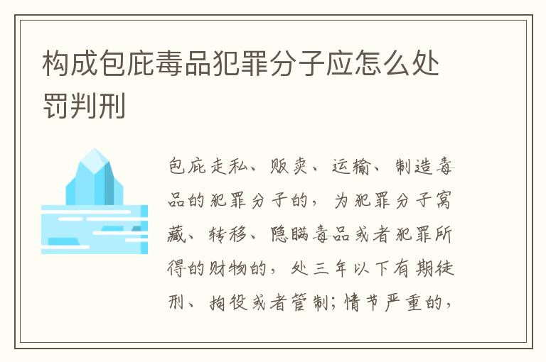 构成包庇毒品犯罪分子应怎么处罚判刑