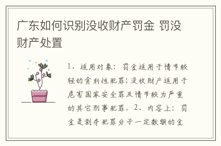 广东如何识别没收财产罚金 罚没财产处置
