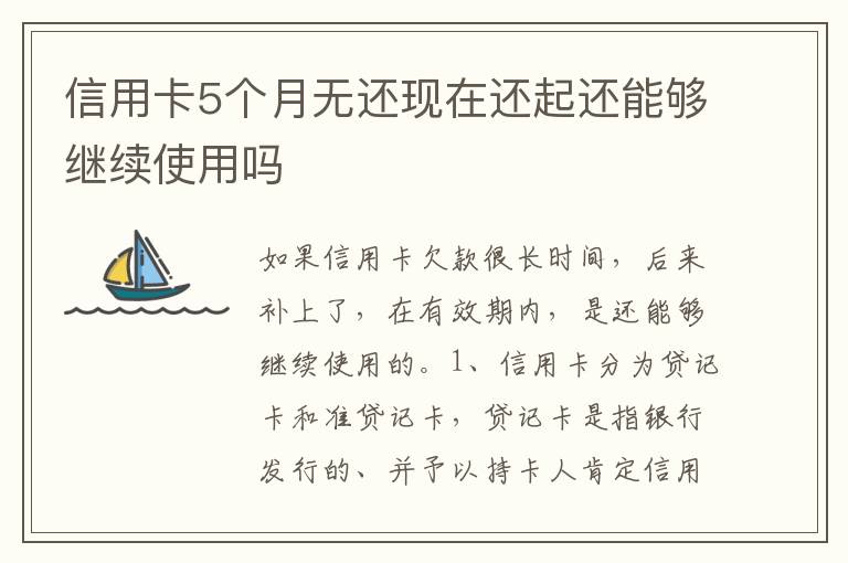 信用卡5个月无还现在还起还能够继续使用吗