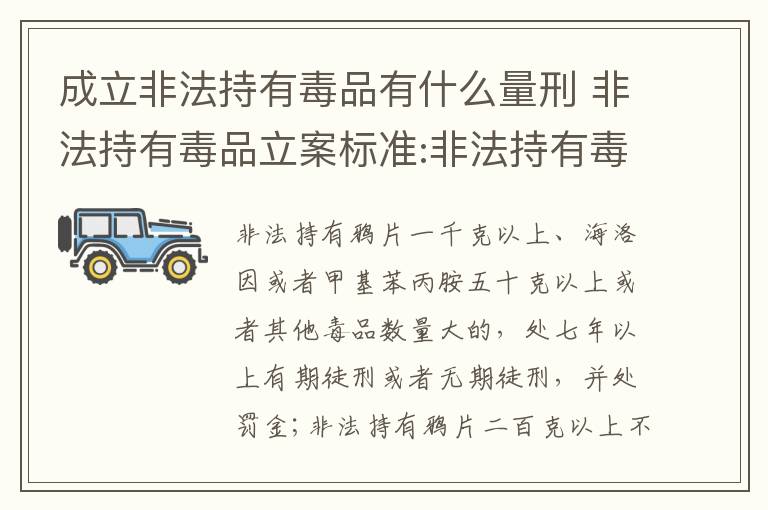 成立非法持有毒品有什么量刑 非法持有毒品立案标准:非法持有毒品量刑标准是什么