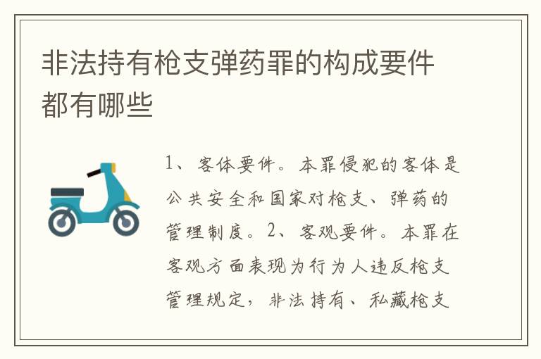 非法持有枪支弹药罪的构成要件都有哪些