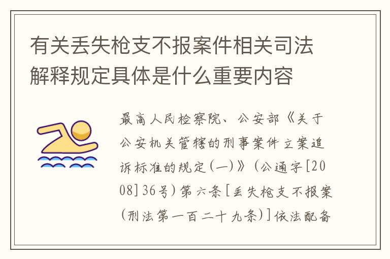 有关丢失枪支不报案件相关司法解释规定具体是什么重要内容