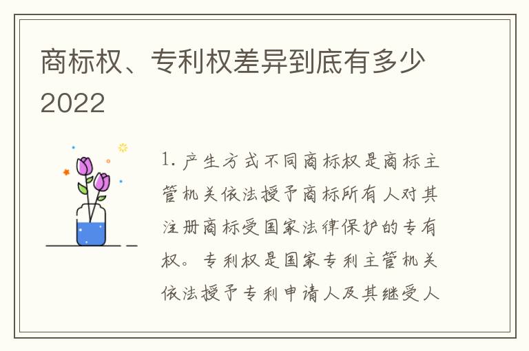 商标权、专利权差异到底有多少2022