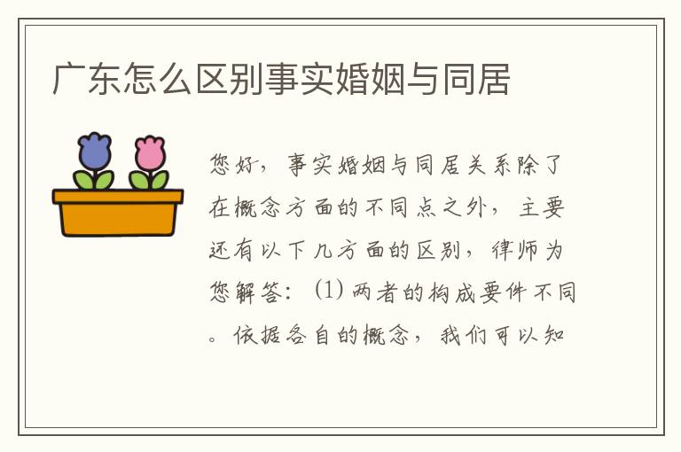 广东怎么区别事实婚姻与同居