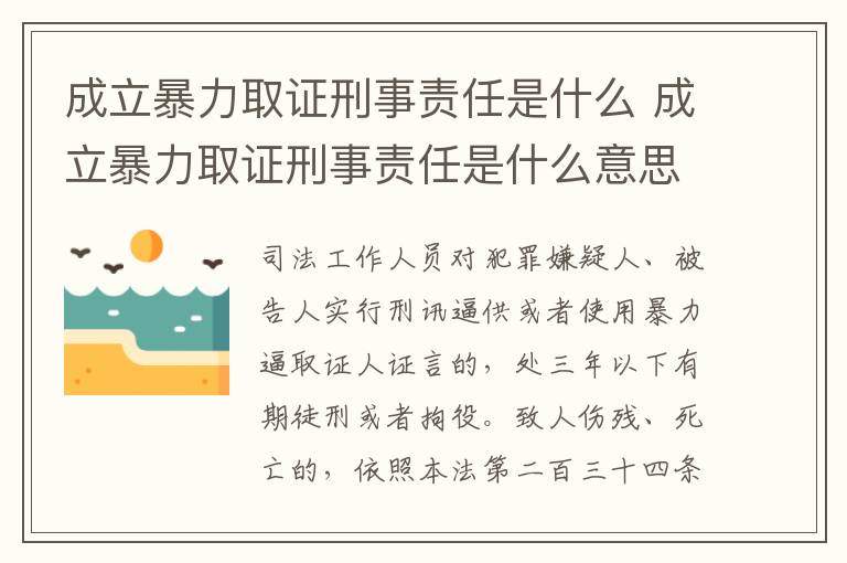 成立暴力取证刑事责任是什么 成立暴力取证刑事责任是什么意思