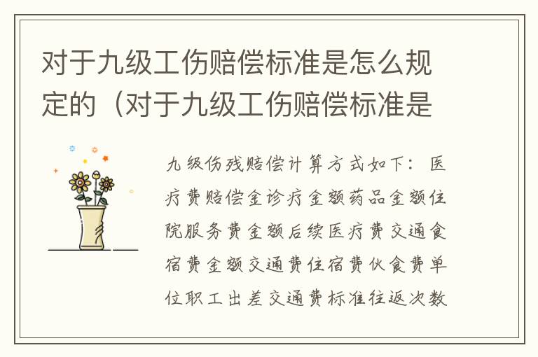 对于九级工伤赔偿标准是怎么规定的（对于九级工伤赔偿标准是怎么规定的呢）