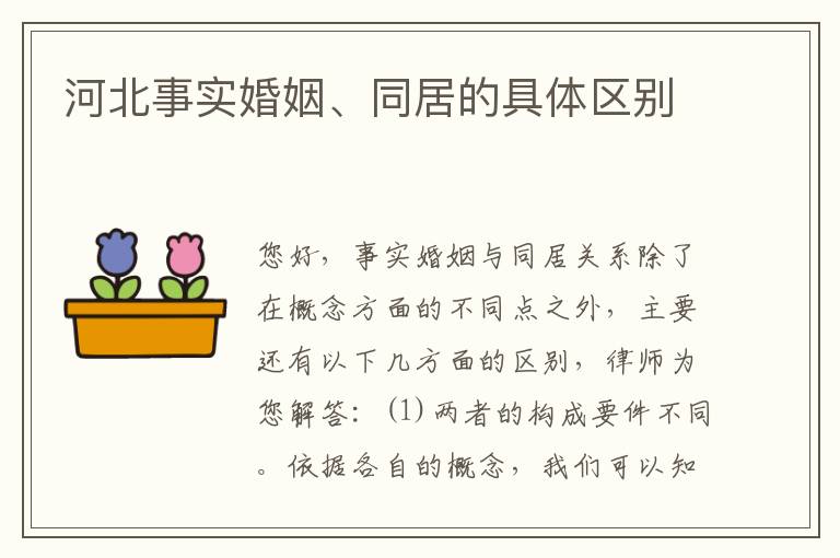 河北事实婚姻、同居的具体区别
