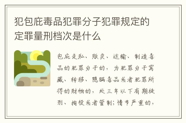 犯包庇毒品犯罪分子犯罪规定的定罪量刑档次是什么