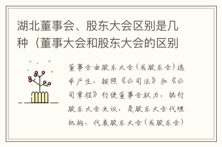 湖北董事会、股东大会区别是几种（董事大会和股东大会的区别）