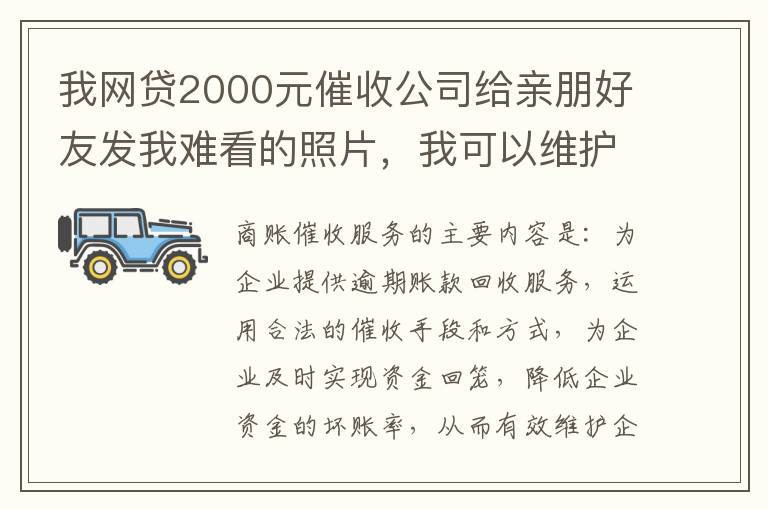 我网贷2000元催收公司给亲朋好友发我难看的照片，我可以维护吗
