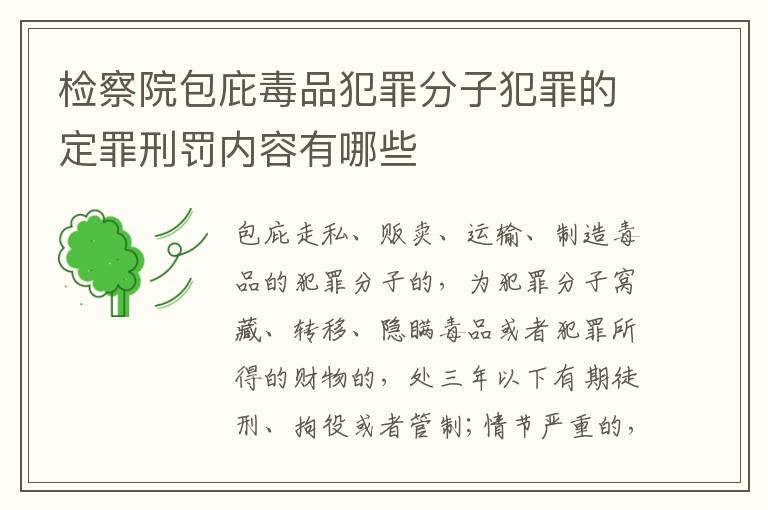 检察院包庇毒品犯罪分子犯罪的定罪刑罚内容有哪些