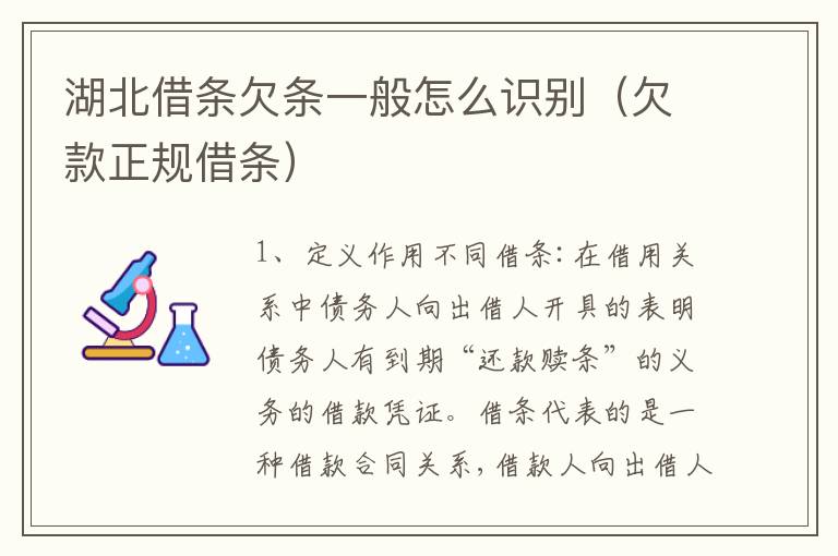 湖北借条欠条一般怎么识别（欠款正规借条）
