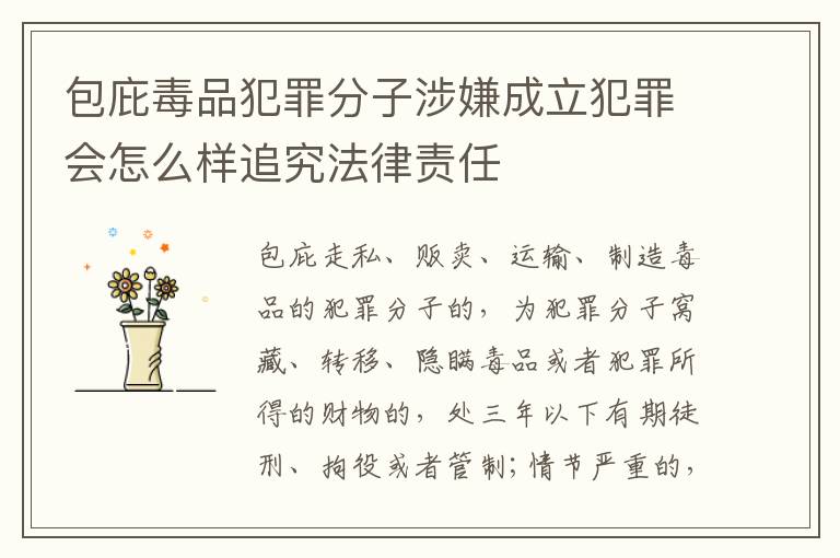包庇毒品犯罪分子涉嫌成立犯罪会怎么样追究法律责任