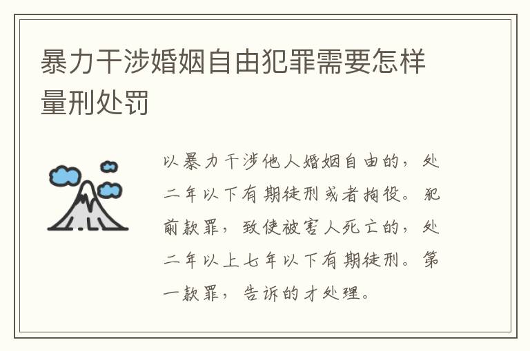 暴力干涉婚姻自由犯罪需要怎样量刑处罚