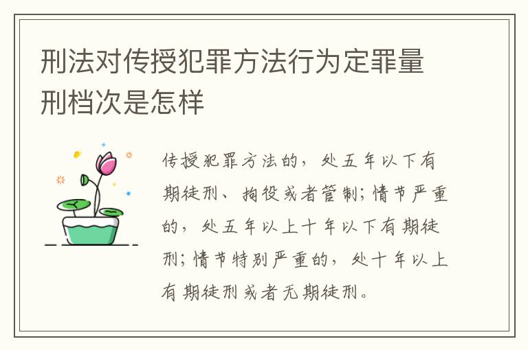 刑法对传授犯罪方法行为定罪量刑档次是怎样