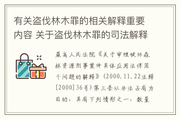 有关盗伐林木罪的相关解释重要内容 关于盗伐林木罪的司法解释