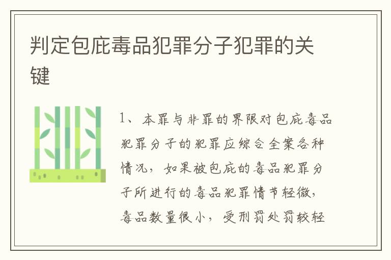 判定包庇毒品犯罪分子犯罪的关键