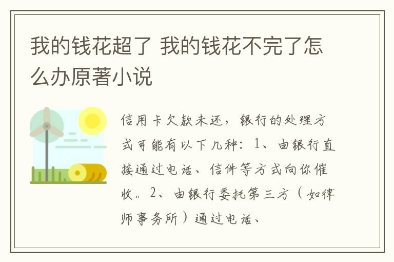 我的钱花超了 我的钱花不完了怎么办原著小说