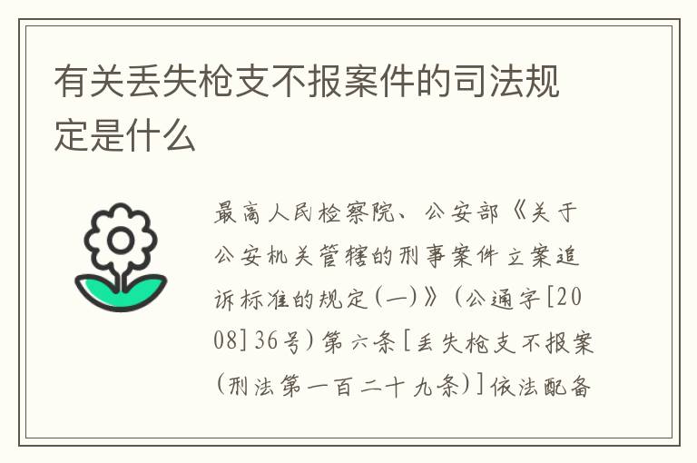 有关丢失枪支不报案件的司法规定是什么